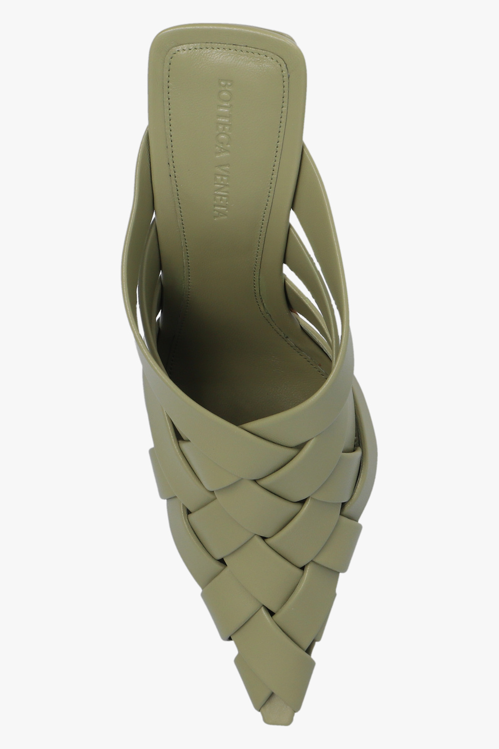 Green 'Alfie' mules intrecciatoflatad bottega Veneta